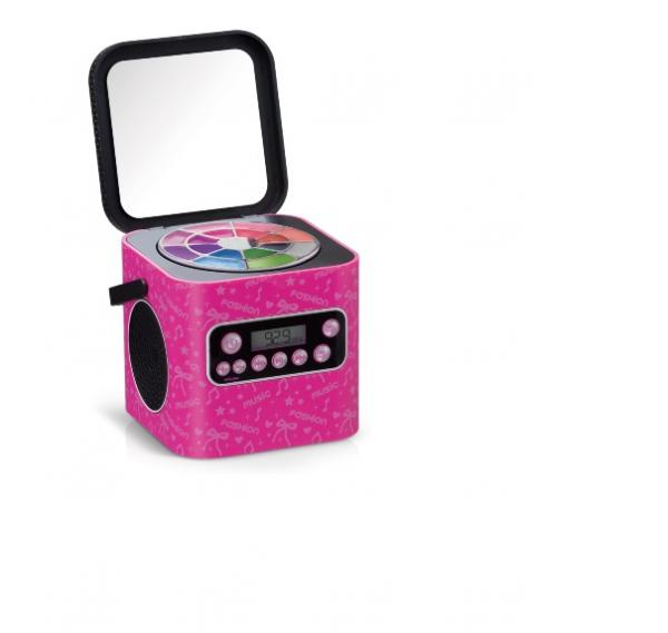 Caixa de Som Portátil com Estojo de Maquiagem, Rádio e Entrada Auxiliar - Box Fashion Multikids