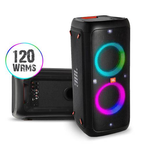 Caixa de Som Portátil Jbl Party Box 300 Bluetooth Led Usb 120 Wrms Bateria 18hrs - PartyBox