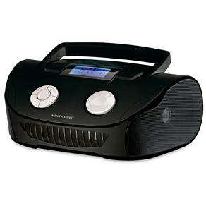 Caixa de Som Portátil Multilaser Boombox MP3 Player Rádio FM Entrada USB Auxiliar Cartão Memória 15W - Preto