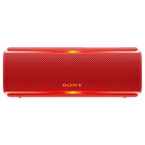 Caixa de Som Portátil Sony SRS-XB21 com Bluetooth, Extra Bass, Iluminação, Efeitos Sonoros, Design Ultraleve a Prova D'água e Poeira - Vermelha
