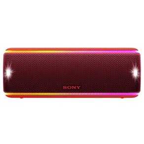 Caixa de Som Portátil Sony SRS-XB31 com Bluetooth, Extra Bass, Iluminação Multicolorida, Efeitos Sonoros, Design a Prova D'água e Poeira - Vermelha