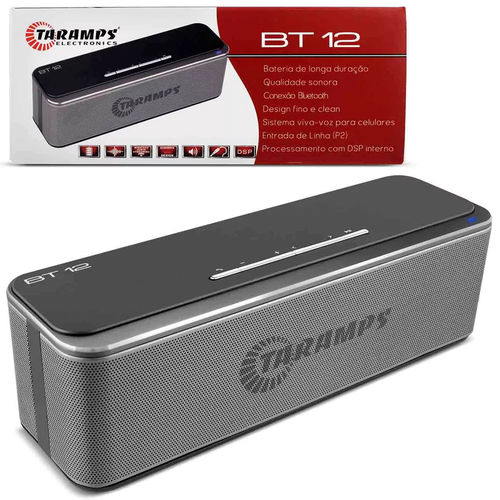 Caixa de Som Portátil Taramps Bt 12 Bluetooth Auxiliar P2