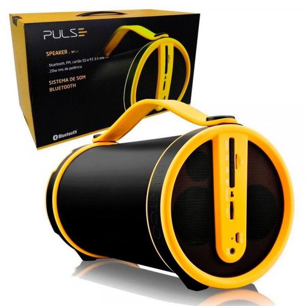 Caixa de Som Pulse Bazooka Bluetooth Preto e Amarelo - Sp222