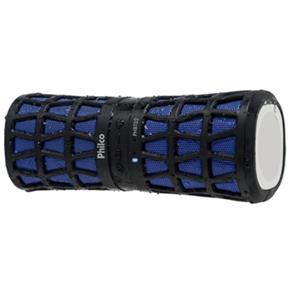 Caixa de Som Speaker PHBT02 Preto/Azul, Bluetooth, Resistente a Água, Bateria Recarregável, 5W RMS - Philco