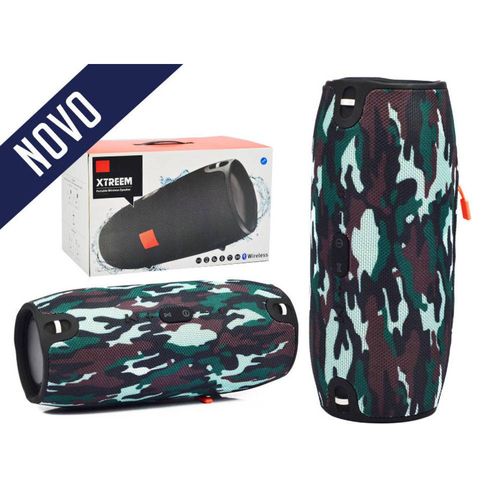 Caixa de Som Xtreme Mini Entrada USB Pendrive Bluetooth 40w Camuflada