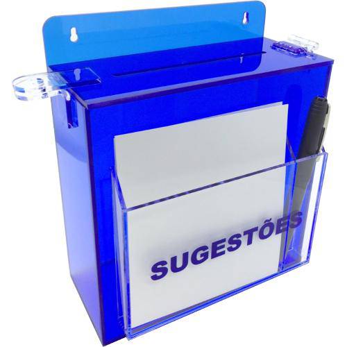 Caixa de Sugestão Azul Translucido