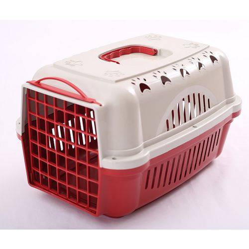 Caixa de Transporte Cães e Gatos Nº 1 Cor Vermelho