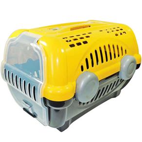 Caixa de Transporte Furacão Pet Luxo Amarelo - Tam. 1 - Tam. 1 - Amarelo