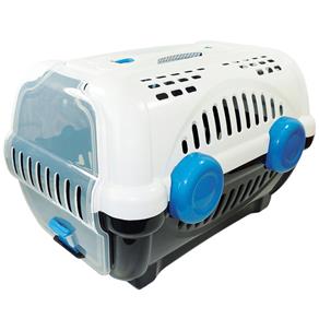 Caixa de Transporte Furacão Pet Luxo N1, Branca/Azul