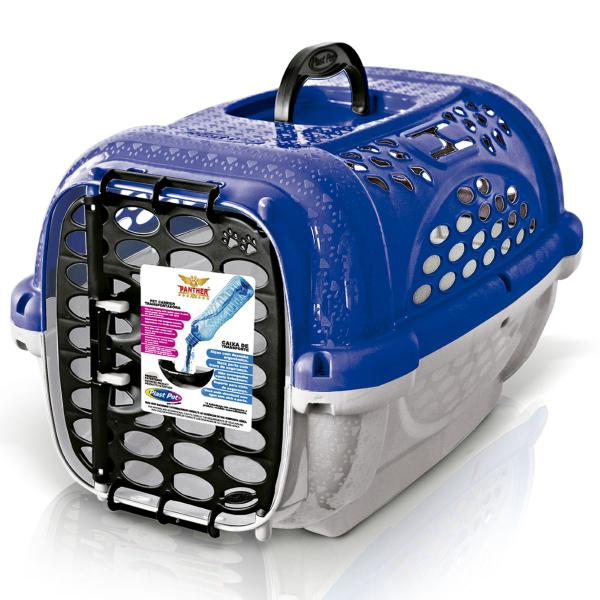 Caixa de Transporte para Cães e Gatos Panther Nº1 - Azul - Plast Pet