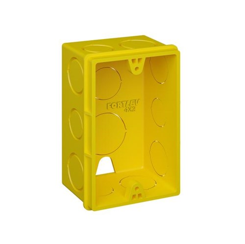 Caixa Luz 2 X 4 Plástica Amarela Fortlev com 20