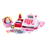 Caixa Máquina Infantil Registradora com Acessórios e Som Rosa Dmt3815