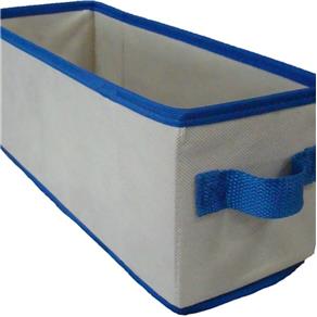 Caixa Organizadora Bege/azul C/ Alça de 14x15x38