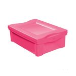 Caixa Organizadora com Tampa 13,5l Plástico Rosa Color Ordene