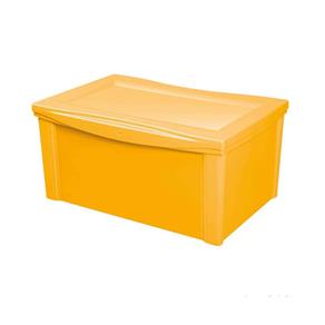 Caixa Organizadora com Tampa 65L Plástico Amarelo Color Ordene Ordene