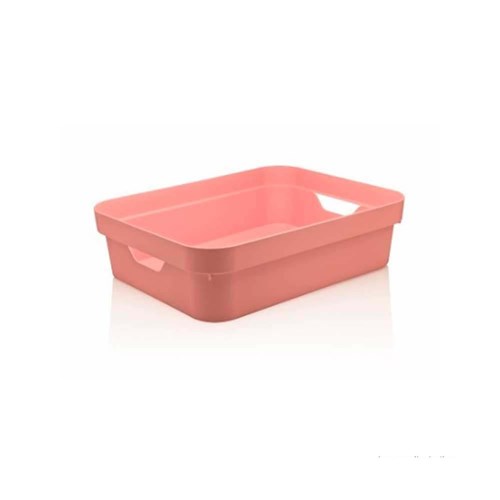 Caixa Organizadora Cube 4,8L Pequena Baixa Rosa Quartz ou Ou
