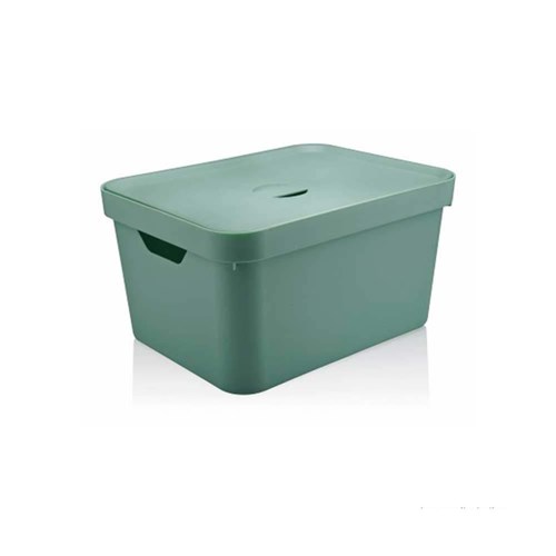 Caixa Organizadora Cube 32L Grande com Tampa Verde Menta ou Ou