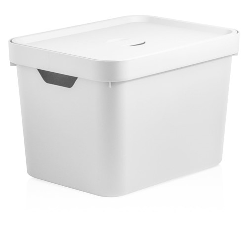 Caixa Organizadora Cube M 18L com Tampa (Branco)