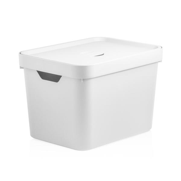 Caixa Organizadora Cube M com Tampa 18L Branco - OU