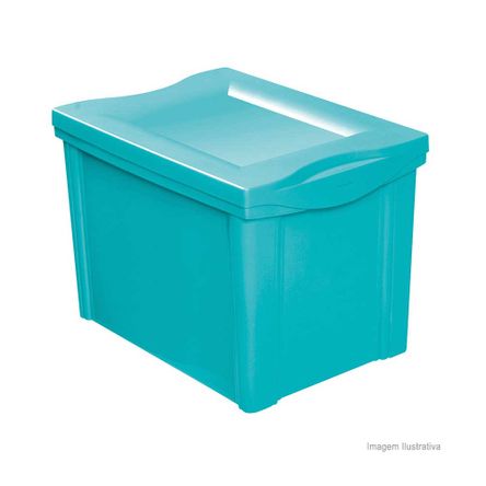Caixa Organizadora de Plástico Color 30 Litros Verde Ordene
