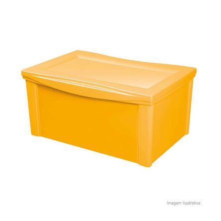 Tudo sobre 'Caixa Organizadora de Plástico Color 65 Litros Amarelo Ordene'