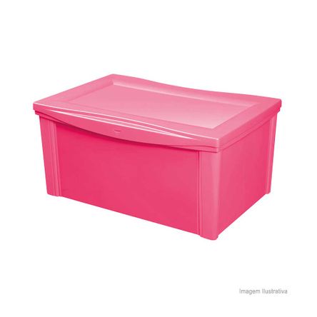 Tudo sobre 'Caixa Organizadora de Plástico Color 65 Litros Rosa Ordene'