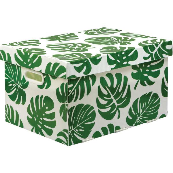 Caixa Organizadora Decorada Prontobox Folhas Grande - Polycart