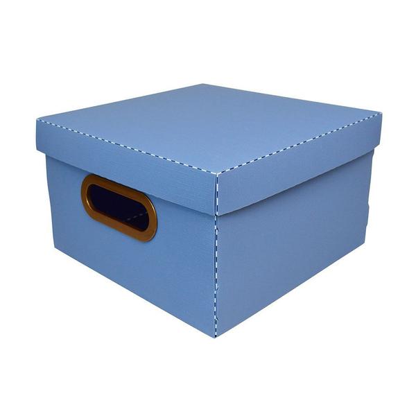 Caixa Organizadora Pequena Dello Linho Azul