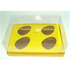 Caixa para Ovo de Colher (4x100gr) Amarelo 22x15,5x9 com 08