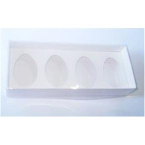 Caixa para Ovo de Colher (4x50gr) Branco 20,6x8,3x3,5 com 10