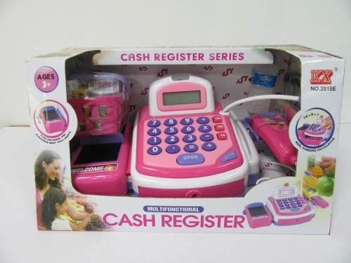 Caixa Registradora Infantil com Microfone Rosa de Brinquedo - Importado