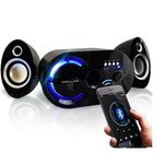 Caixa Som Bluetooth 18w Subwoofer Fm Sd Wireless 2.1 Canais Azul