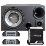 Caixa Trio Pioneer Sub 12 Driver Profissional + Modulo Stetsom HL800.4 Canais