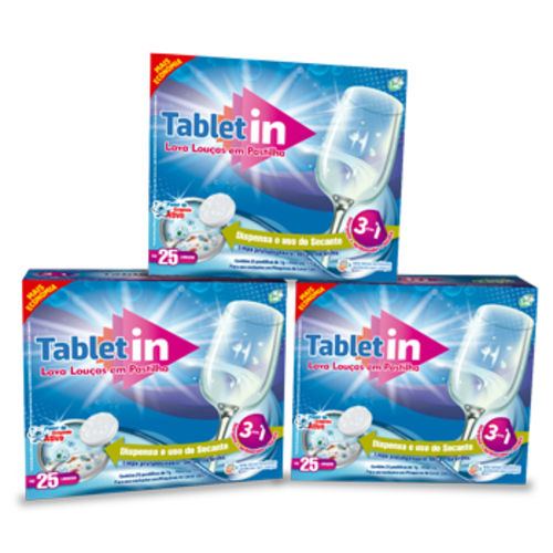 3 Caixas Tabletin Lava Louças em Pastilha 3x1