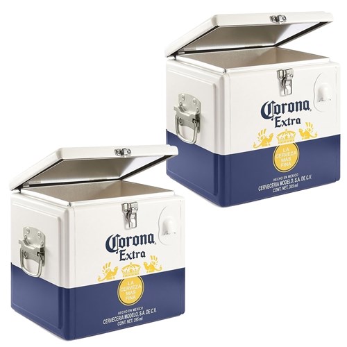 2 Caixas Térmicas Cooler Corona 15 Litros para Até 12 Cervejas