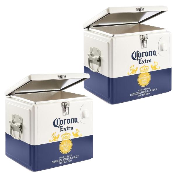2 Caixas Térmicas Cooler Corona 15 Litros para Até 12 Cervejas