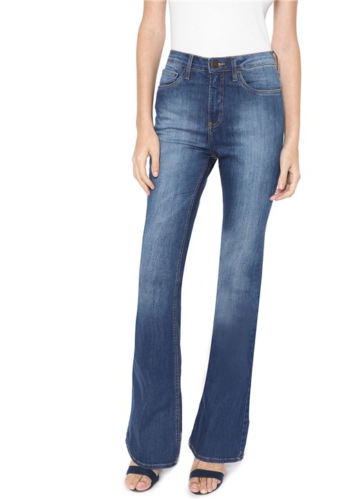 Calça Calvin Klein Jeans Flare Estonada Azul