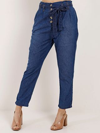 Calça Clochard Jeans Feminina Azul