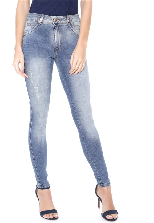Calça Jeans Biotipo Skinny Estonada Azul