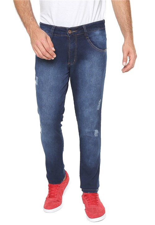 Calça Jeans Biotipo Slim Estonada Azul