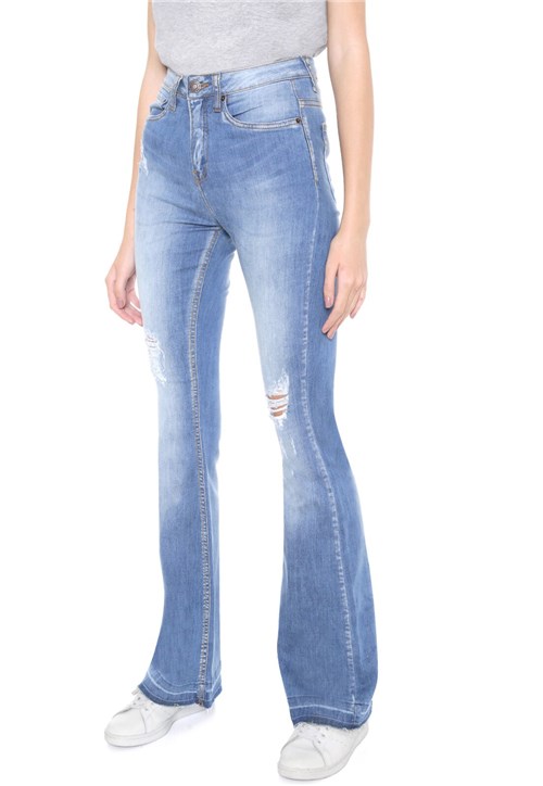 Calça Jeans Calvin Klein Jeans Flare Estonada Azul