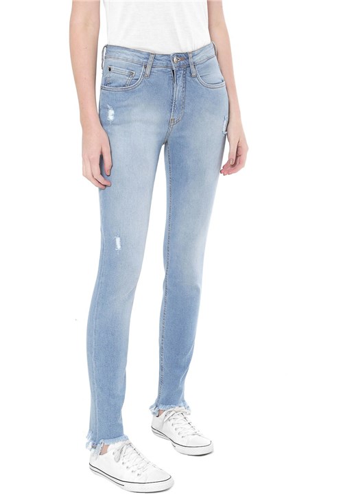 Calça Jeans Calvin Klein Jeans Slim Destroyed Azul
