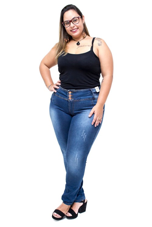 Calça Jeans Credencial Plus Size Skinny Ramires Azul