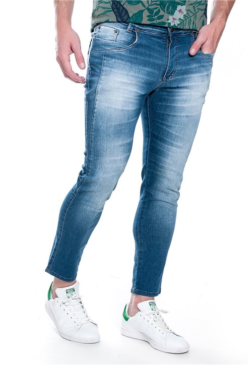 Calça Jeans Dialogo Cropped Azul