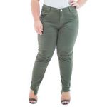 Calça Jeans Feminina Cropped Barra Assimétrica Plus Size
