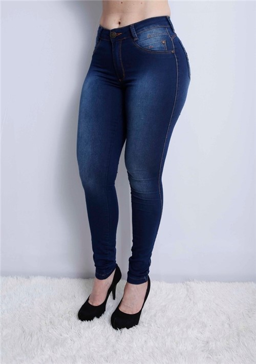 Calça Jeans Feminina Skinny Cropped Cintura Alta (34)