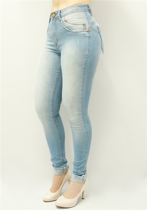 Calça Jeans Feminina Skinny Cropped Cintura Alta - F5002 (42)