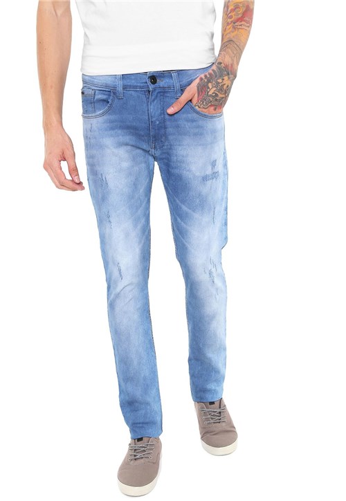 Calça Jeans HD Slim Desgastes Azul