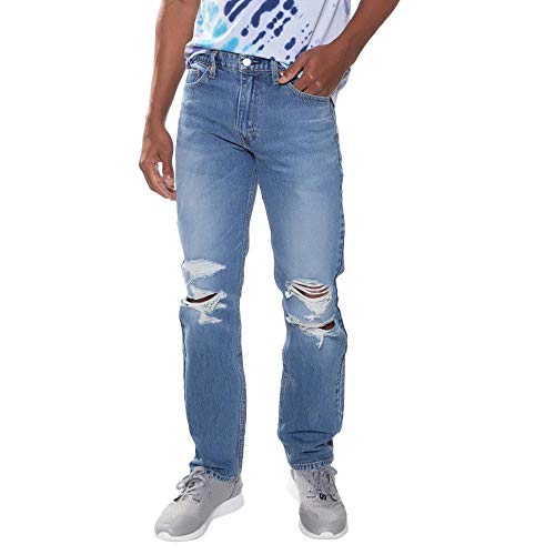 Calça Jeans Levis 513 Slim Straight Masculina 70847 - Azul Médio - 38x34 Usa L 48 Br