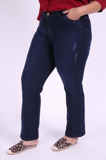 Calça Jeans Reta Feminina Plus Size 46